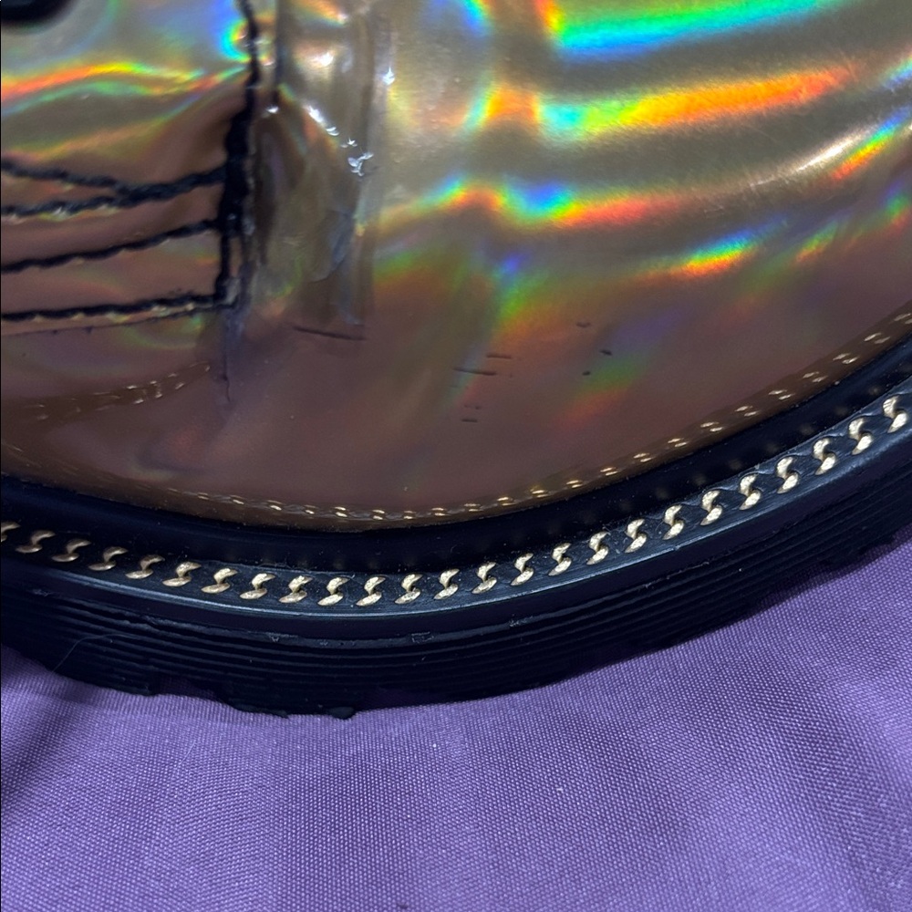 Holographic Gold Combat Boots - Picture 9 of 11